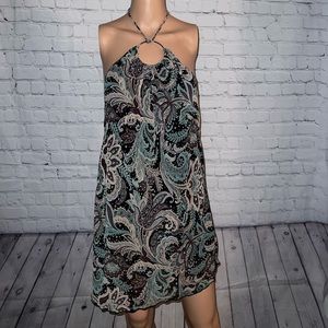 BRAND NWT Time and A Half Green, Tan & Black Floral Dress size 3X